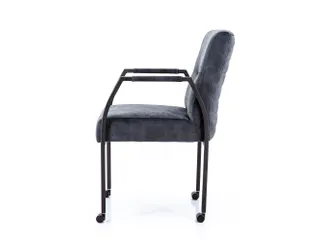 Vergaderstoel Albany Antraciet Velours Zwart 4-poots frame - 2