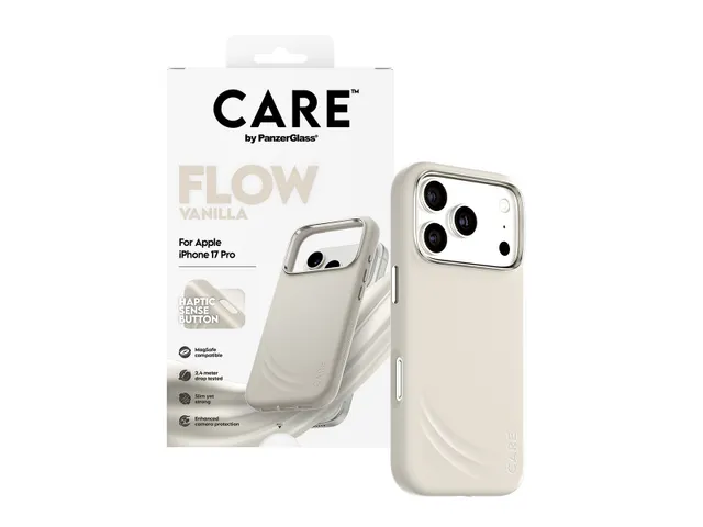 PanzerGlass CARE R-Flow iPhone 17 Hoes Vanilla MagSafe & Haptisch