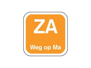 Label ZA weg op MA Oranje Afwasbaar doos 1.000st - 1