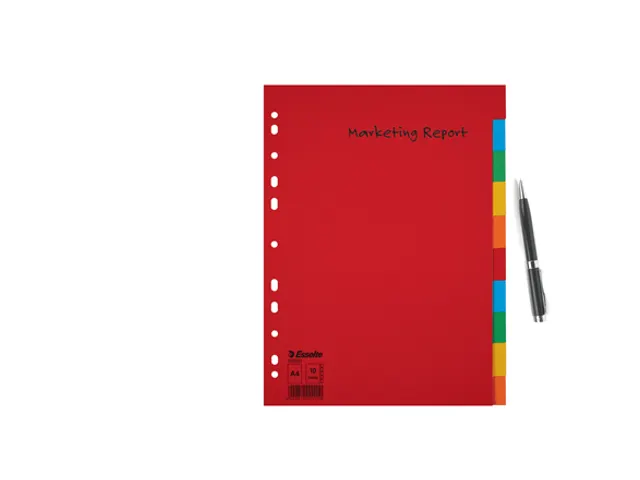 Tabbladen Esselte A4 11-gaats Karton 10-delig Blanco Tabs Kleur