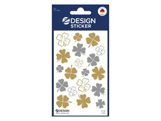 Foliesticker Z-design Gouden/ zilveren klavertjes vier, pakje à 1 vel - 1