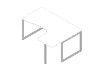 hoek-bureau,HxBxD 730x1600x1200mm,blad wit,verdieping rechts - 1