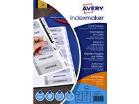 Tabbladen Avery Indexmaker 9-gaats 10-delig wit