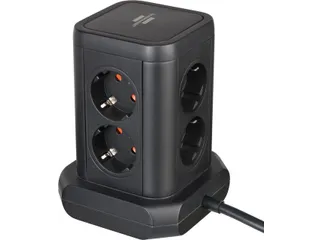 Brennenstuhl Stekkerdoos Toren 8-voudig met 2x USB-A 1x USB-C Zwart - 3