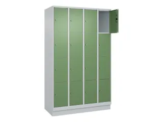 lockerkast,HxBxD 1950x1200x500mm,4x4vakken,vak B 300mm,cil.-slot - 1