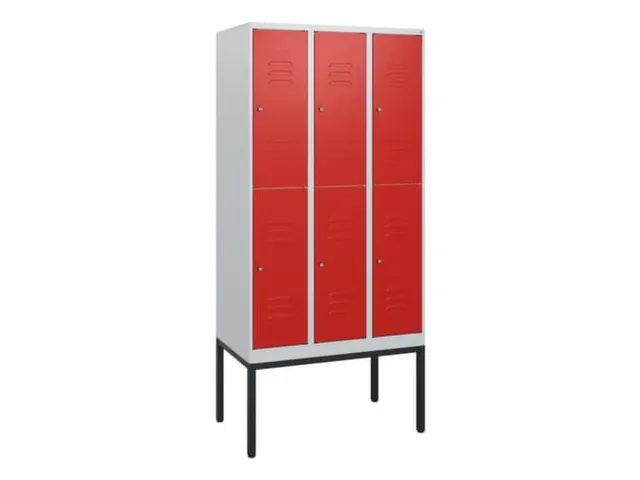 Dubbeldekse locker HxBxD 1950x900x500mm 3x2vak. vak B 300mm cil.-slot