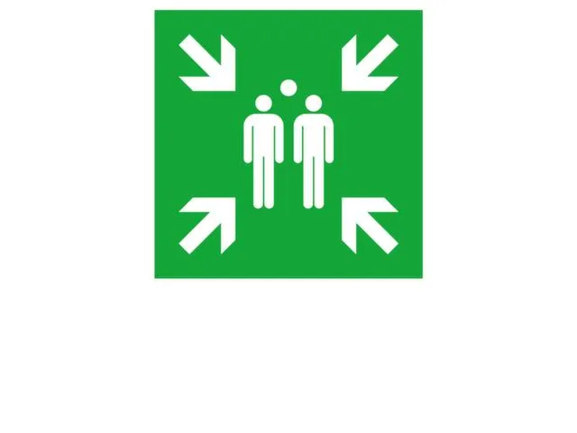 Bord Voor Vluchtroutesignalering,Verzamelpunt,Sticker,Folie