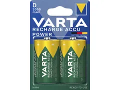 Batterij oplaadbaar Varta D 3000mAh blister a 2 stuks