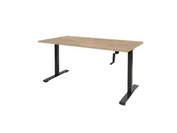 Dextro Slinger Bureau Zit-sta T-poot 180x80 honey castello 25mm zwart