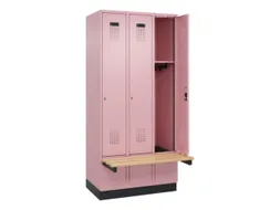 locker met bank,HxBxD 1950x900x815mm,3vak,vak B 300mm,cilinderslot