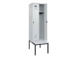 locker met bank,HxBxD 2120x600x815mm,2vak,vak B 300mm,draaigrendel
