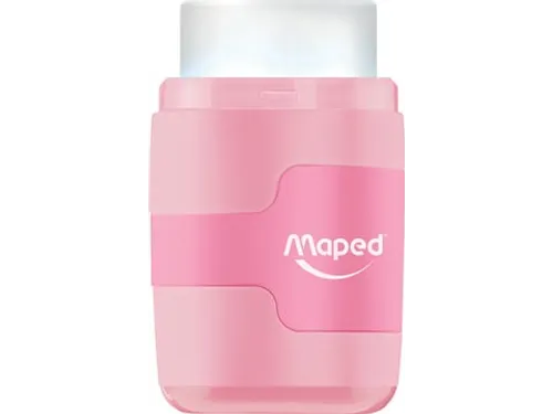 potloodslijper + gom Connect Soft Touch assorti pastelkleuren, op blis