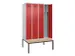 locker met bank,voor scheiding van kleding,HxBxD 2120x1200x815mm,4vak