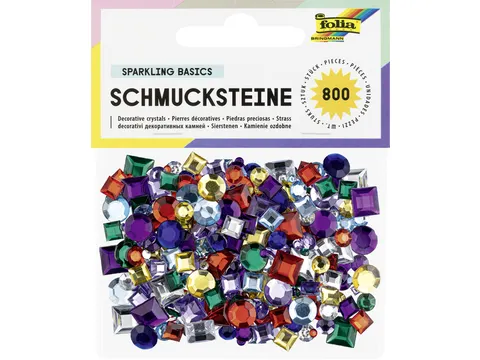 Glitter steentjes Folia 800 stuks diverse kleuren en afmetingen