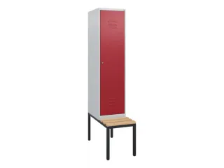 locker met bank,HxBxD 1950x400x815mm,1vak,vak B 400mm,cil.-slot - 1