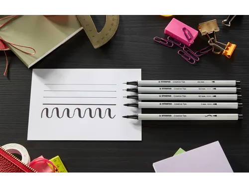 Creative Tips STABILO Arty assorti tips zwart en grijs 10 stuks