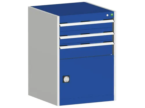 ladekast HxBxD 900x650x650mm 3laden RAL7035 front RAL5010