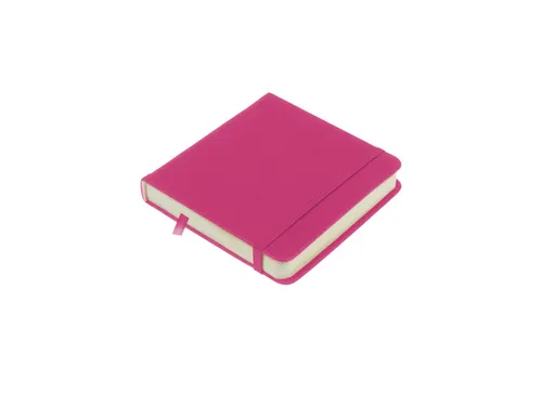 Schetsboek Kangaro 12x12cm hot pink PU HC 80 vel 140gr roomwit met ela