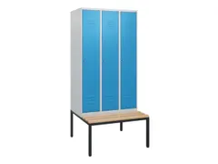 locker met bank,HxBxD 1950x900x815mm,3vak,vak B 300mm,cil.-slot