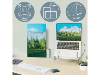 Monitor en laptoparm 2 Schermen Leitz Ergo grijs - 6