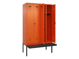 locker met bank,voor scheiding van kleding,HxBxD 2120x1200x815mm,4vak - 1