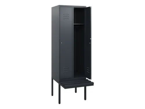 locker met bank,HxBxD 1950x600x815mm,2vak,vak B 300mm,cil.-slot