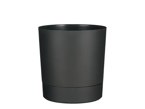 Plantenpot Mica Coco met schotel rond antraciet 29.5 x 28 cm