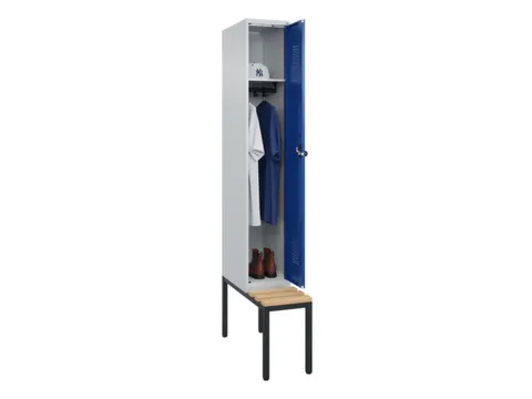 locker met bank,HxBxD 2120x300x815mm,1vak,vak B 300mm,draaigrendel