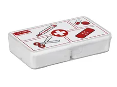 Trousse de premiers secours Q-line à 4 compartiments, blanche et roug