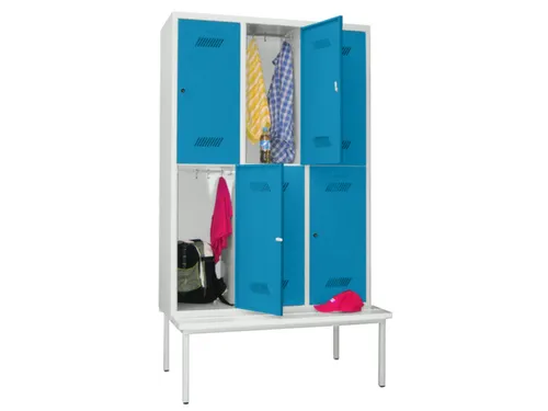 banklocker,dubbeldeks,HxBxD 2150x1200x800mm,RAL7035,front RAL5012