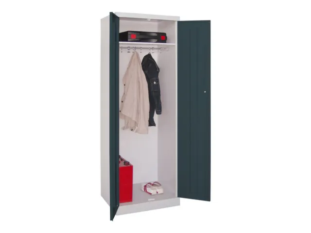 kleding-/wasgoedkast,HxBxD 1800x600x500mm,RAL7035,front RAL7016