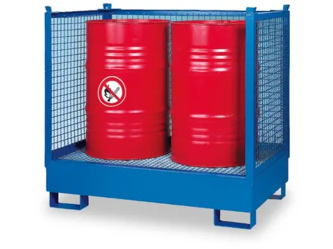 Opvangbak 2x 200l Opvangvol. 220l 1400x 1410x 810mm Gaas 3-Zijdig