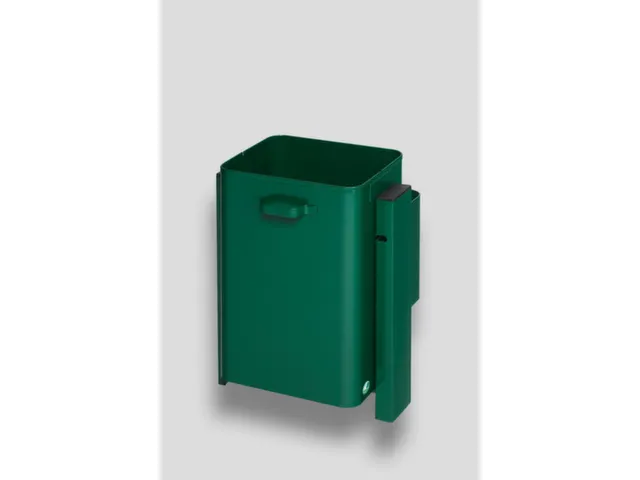 Afvalbak 40 Liter Wand/Paal Mosgroen