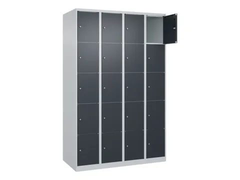 lockerkast,HxBxD 1850x1200x500mm,4x5vakken,vak B 300mm,cil.-slot