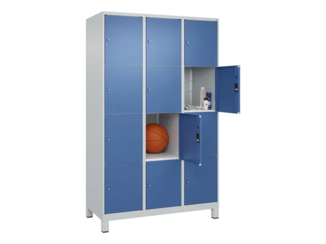 lockerkast,HxBxD 1950x1200x500mm,3x4vakken,vak B 400mm,cil.-slot