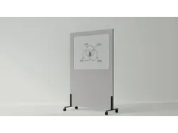 Silva verrijdbaar akoestisch whiteboard lichtgrijs 200x120cm