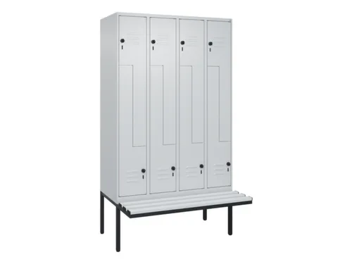 Z-garderobekast,HxBxD 2120x1200x815mm,8vak,vak B 300mm,draaigrendel