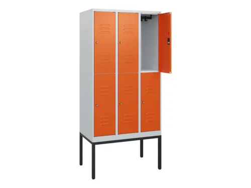 dubbeldekse locker,HxBxD 1950x900x500mm,3x2vak.,vak B 300mm,cil.-slot
