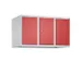 opzetkast,v. locker,3vak.,vak B 300mm,HxBxD 500x900x500mm,cilinderslot