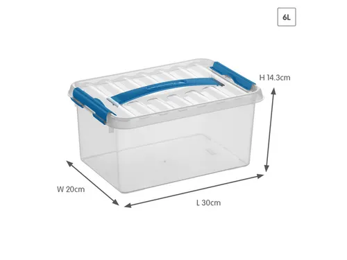 Q-line opbergbox 6L transparant blauw - 30x20x14,5cm