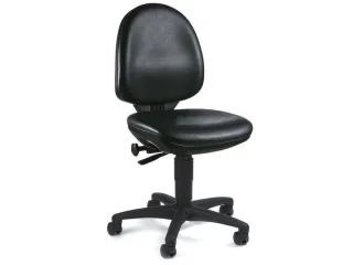 Werkplaatsstoel 420-550mmx460mmx440mm Kunstleer Zwart Wielen - 1