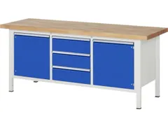 werkbank,HxBxD 840-1040x2000x700mm,beukblad,draagverm. 1250kg,4voeten