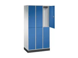 Dubbeldekse garderobekast,RAL 7035/RAL 5010,HxBxD 1950x920x500mm