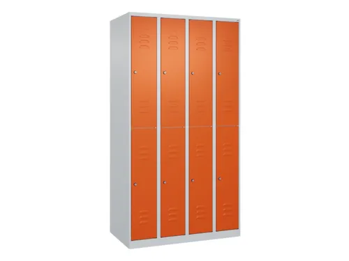 dubbeldekse locker,HxBxD 1850x1000x500mm,4x2vak.,vak B 250mm,cil.-slot