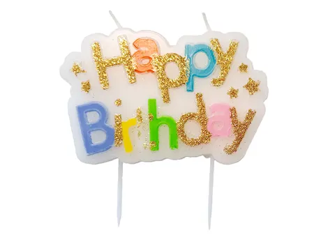Kaarsje Happy 'Happy birthday' 10.5cm