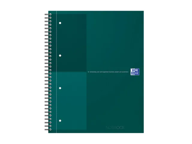 Spiraalblok Oxford International Notebook A4+ lijn Groen