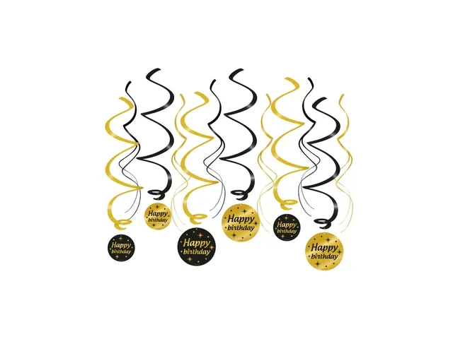 Classy party swirls Happy birthday