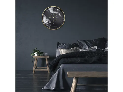 Wandklok NeXtime Marble Duo 48cm goud metaal