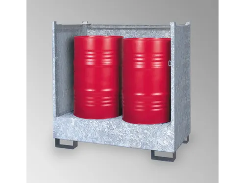 Opvangbak 2x 200l Opvangvol. 220l 1400x1410x810mm 3 Wanden Stapelbaar