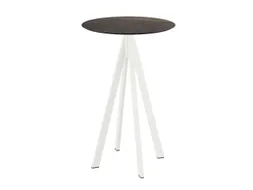 statafel,HxØ 1090x700mm,rond,4voeten wit,blad HPL Riverwashed Wood